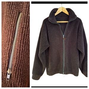 Vintage Chuck Roast Men’s Heathered Brown Full Zip Fleece Size Small
